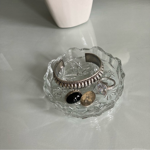 Cut Glass Trinket Dish - Picture 1 of 5